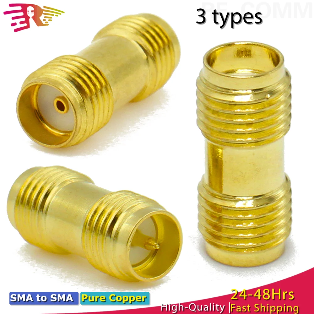 1/3/5/10pcs SMA Female to RP-SMA Female RF Coaxial Adapter Gold Plated Copper Connector for WiFi Antenna Radio