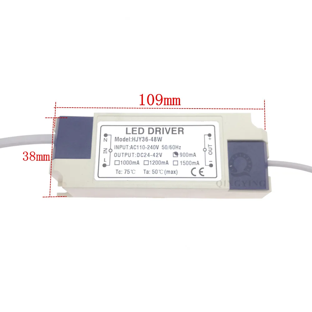 1-5pc LED Driver Power Supply 36W 40W 48W 50W Light Transformer Output DC24-42V 900mA 1200mA 1500mA External Driver DC Connector