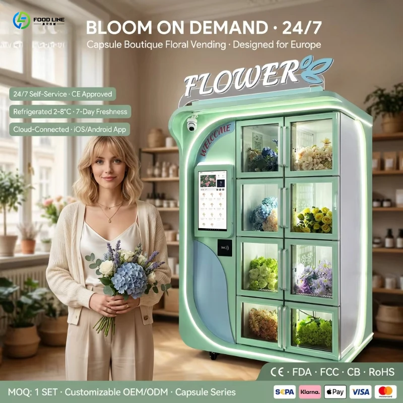 Smart Flower Vending Machine Automatic Commercial Use for High Profit Retail Flower Business System ROI