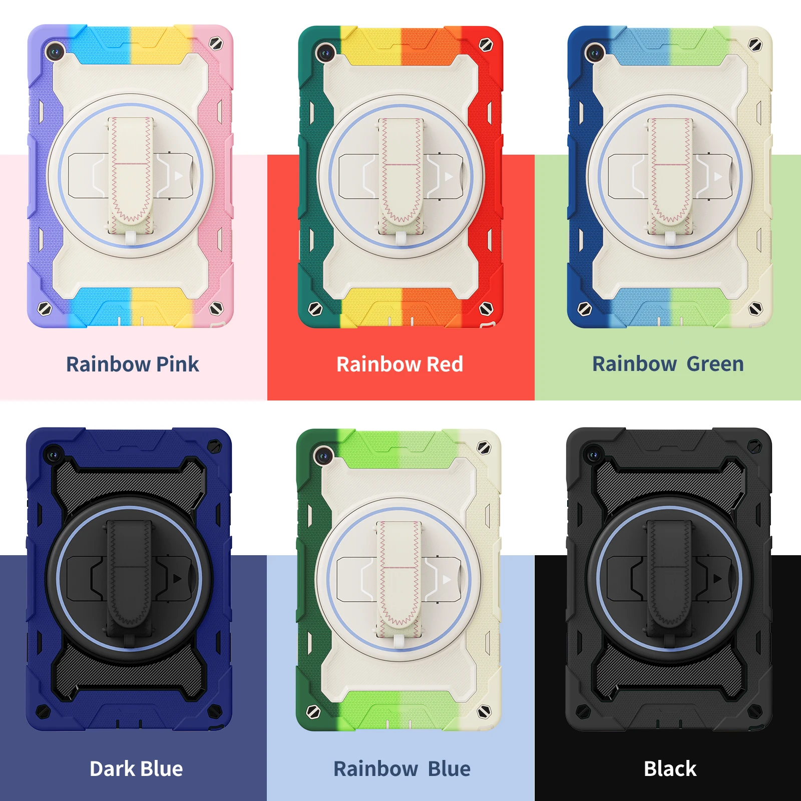 

For Samsung Tab A7 A8 A9+ A11+ Plus SM-X230 X210 X200 X130 S6 Lite 10.4" Heavy Duty Rugged Tablet Case Stand Shockproof PC Funda