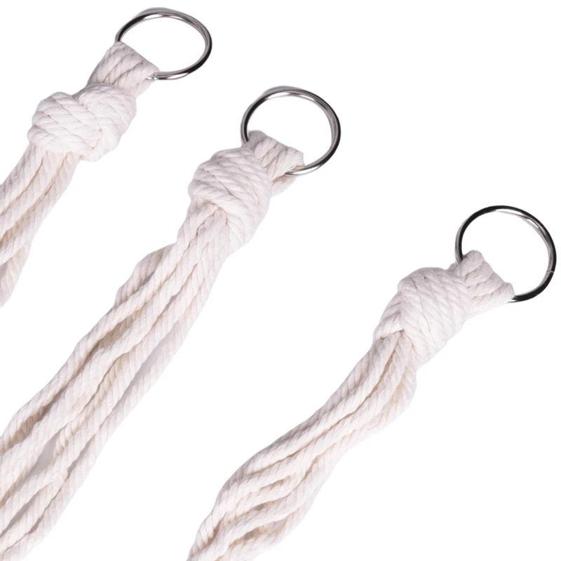 마크라메 식물 행어 세트, 행잉 화분, 실내 야외 화분용 수제 코튼 로프, 화분 미포함, 4 개