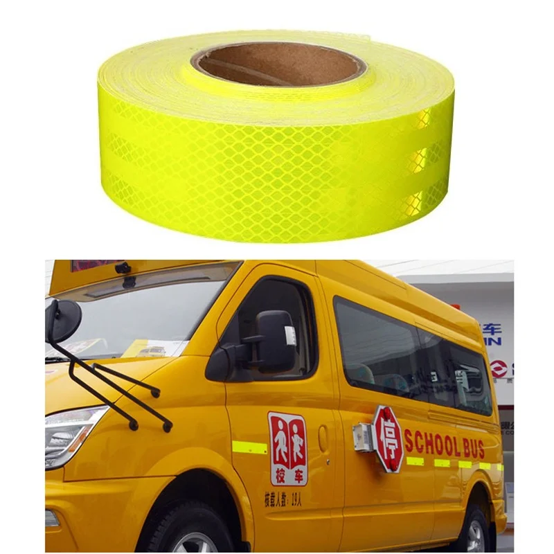 High Visibility Super Strong Reflective CarDecoratiive Sticker Fluorescent PET Self-adhesive Tape Road Traffic Warning Sign