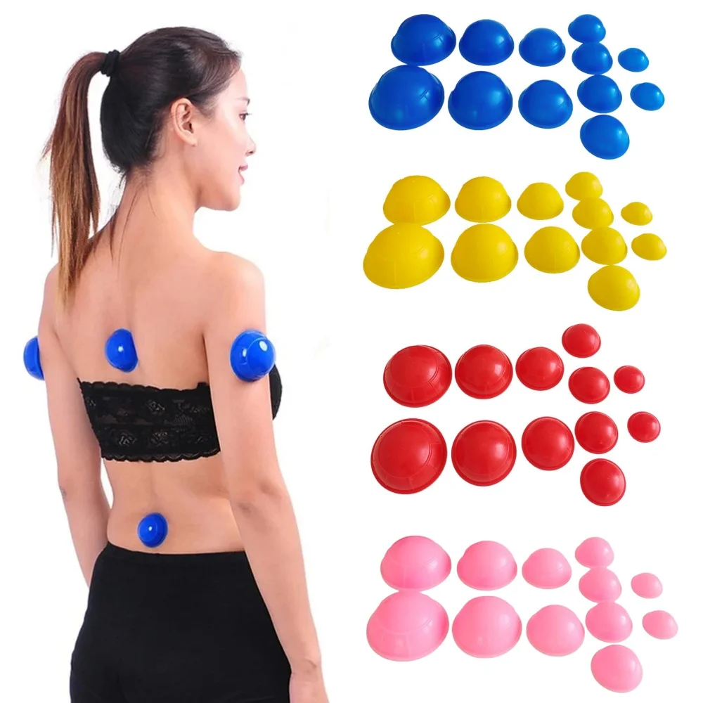 12PCS Silicone Suction Vacuum Cans Massage Suction Cup Full Body Vacuum Massager Suction Cup Set Chinese Cupping Health Care