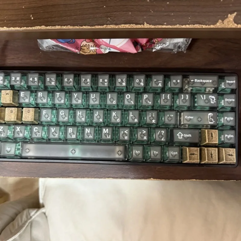 Pure Copper Side Engraving Keycap Custom Hollow Transparent Cherry Profile WASD 4pcs Point Keycaps MX Switch Teclado Mecánico