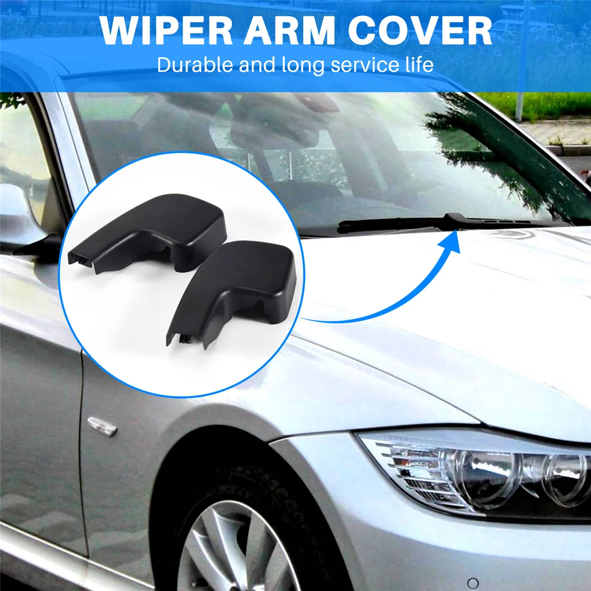 2x Scheiben wischer arm deckt Kappen für 3 e90 e91 e92 ab