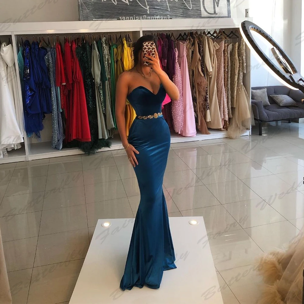 Mermaid Backless Evening Dresses, lindo cetim moda, sexy fora do ombro, sem mangas, emagrecimento, novos vestidos de baile