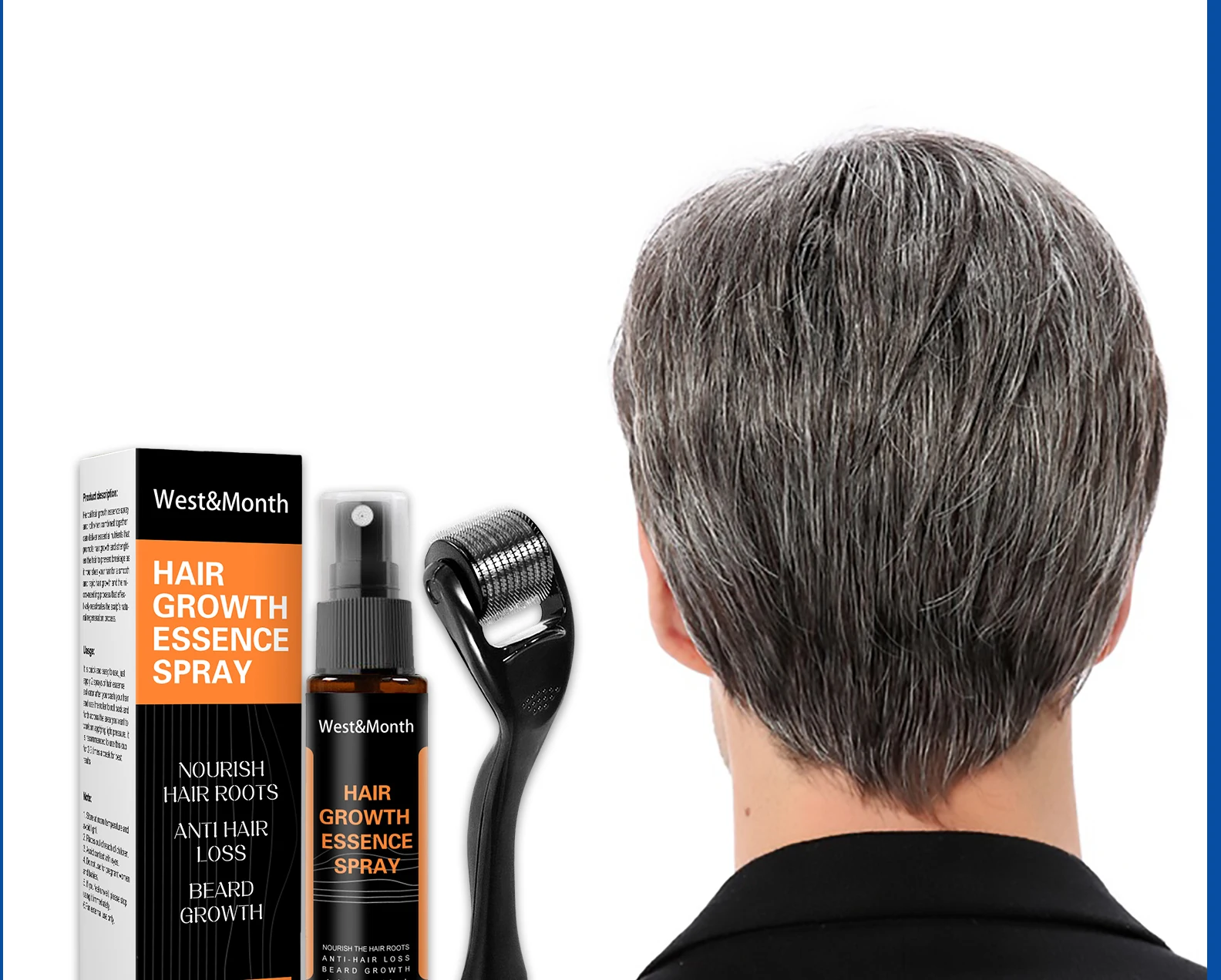 Hair Thickening & Hairline Care Spray - Polygonum Multiflorum & Ginger Infused, Gentle Daily Scalp Nourishment