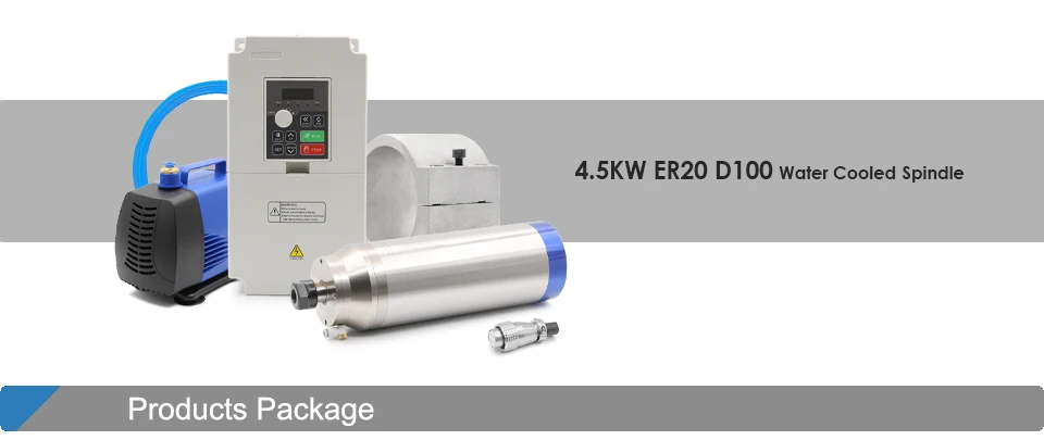 G-Penny 4,5 kW ER20 Spindel mit Kugeldüse, Wasserkühlung, Granitbearbeitung, 100 mm &Inverter&Halterung – Detail 1
