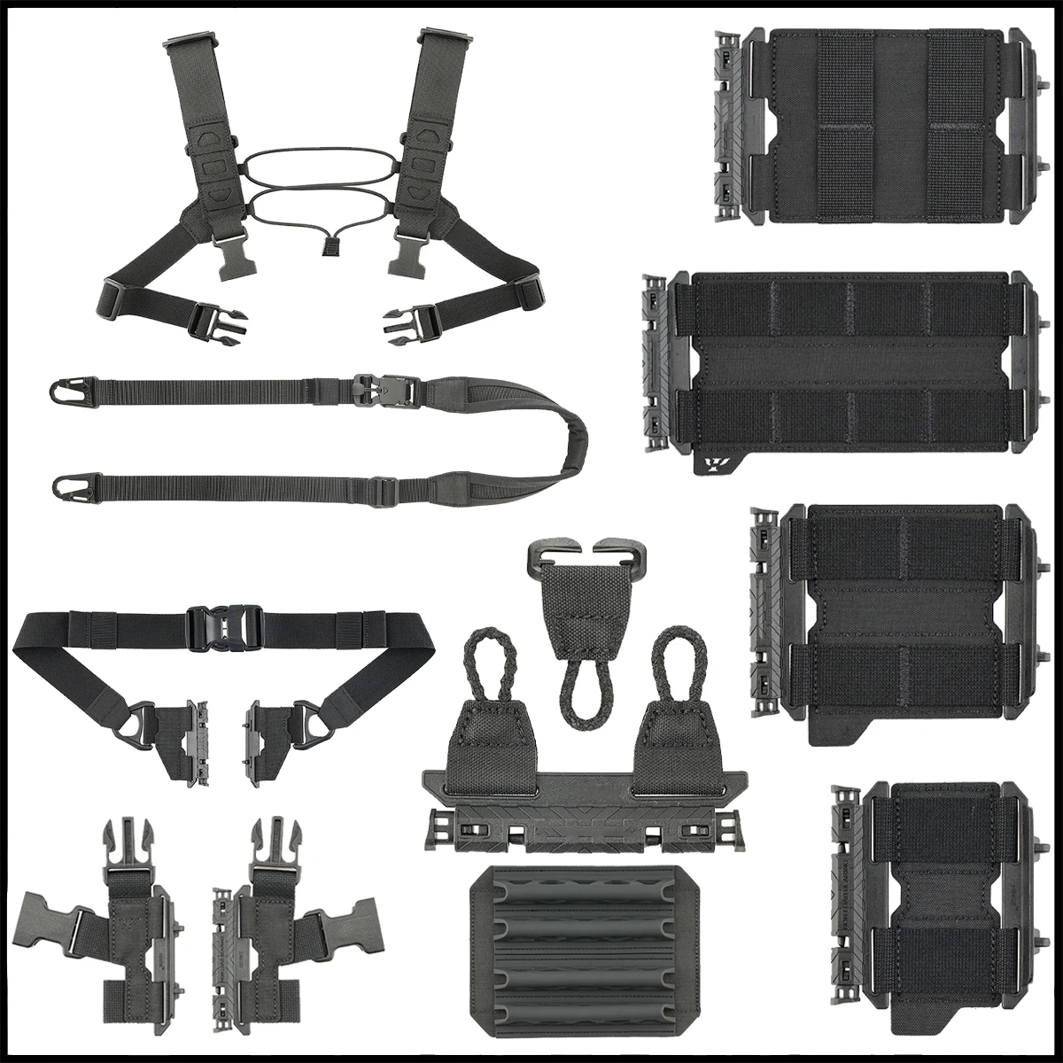 

MOLLE Modular System Suspenders Tactical Shoulder Pads Waist Belt Breathable Cushion Adjustable Modular Panels for Outdoor Gear