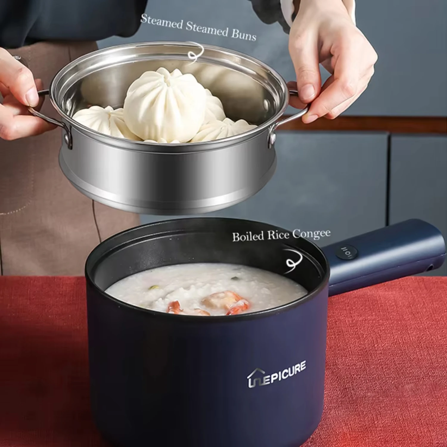 Multifunction Cooker 1.8L Household Single/Double Layer Hot Pot  Rice Cooker Student Dormitory Mini Non-stick Pan Pots