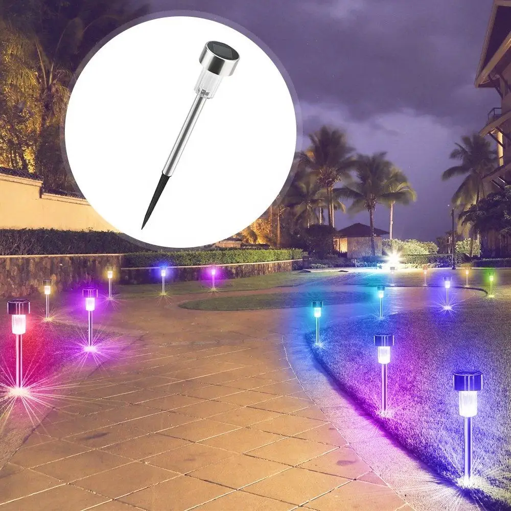 Luci solari luci per passerelle per percorsi esterni, luci a LED da giardino per paesaggi/Patio/prato/cortile/vialetto (acciaio inossidabile)