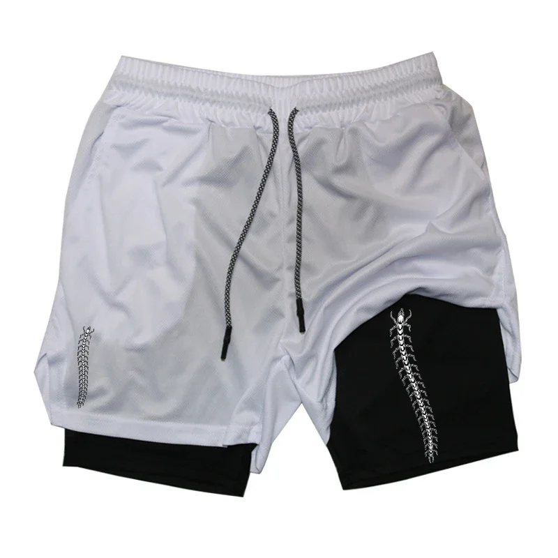 

Anime Sweatpants Shorts Men Gym Running Shorts Men Quick Dry Sport Outdoor Training Summer 2 In 1 Men Short Pants