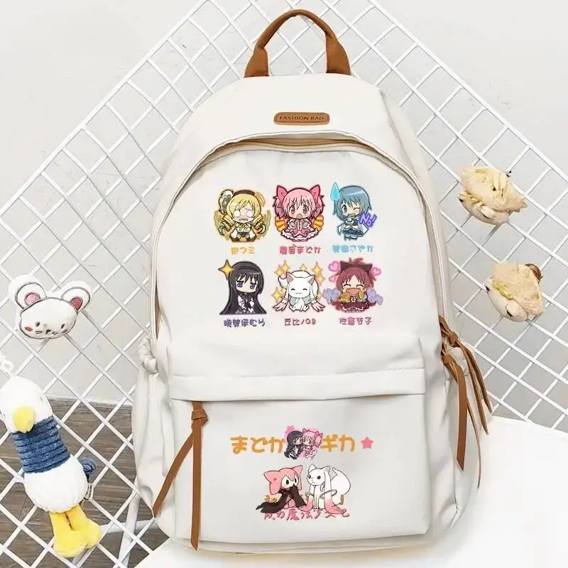 أنيمي لعبة أسود أبيض Puella Magi Madoka Magica طالب المراهقين حقائب مدرسية حقائب الظهر