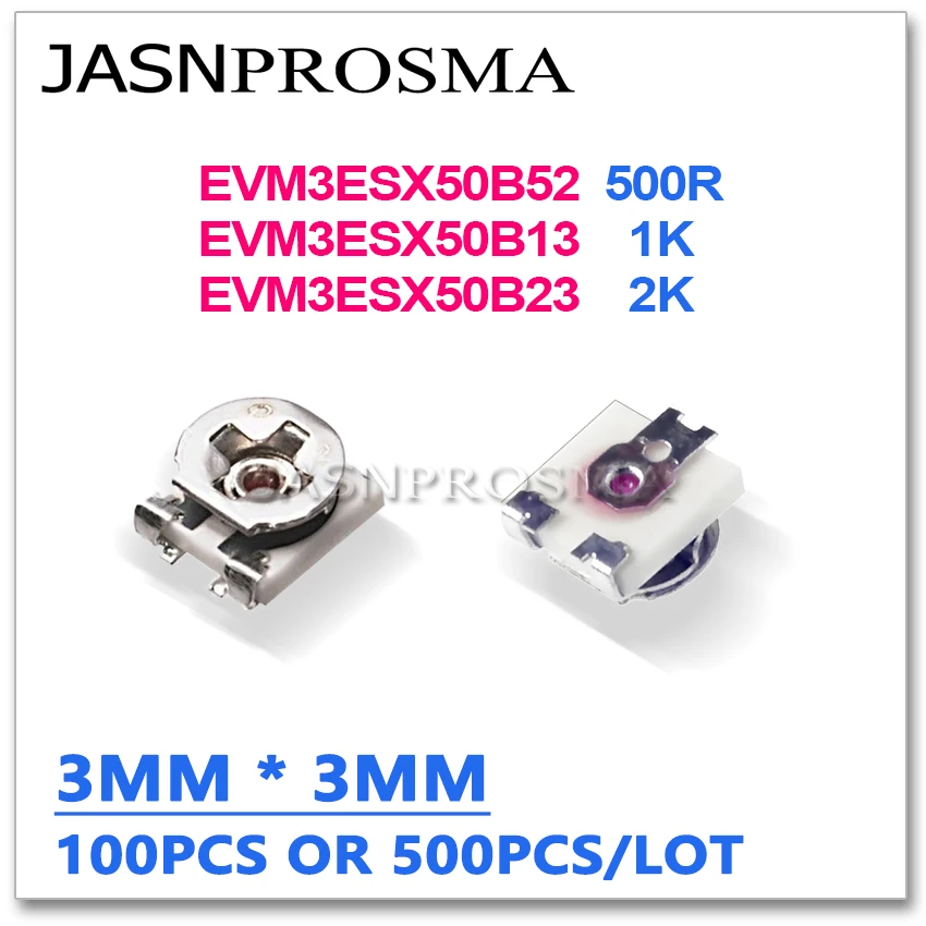 

JASNPROSMA EVM3ESX50B52 500R EVM3ESX50B13 1K EVM3ESX50B23 2K 100 шт 500 шт 500 Ом 3*3 3X 3 мм Фоторезистор