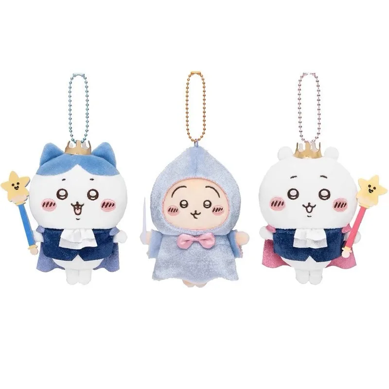 Jhiikawas Fairy Tale Prince  Princess Series Plush Keychain Cute Usagi Hachiware Jiikawa Anime Pendant Kawaii Bag Charm for Fans