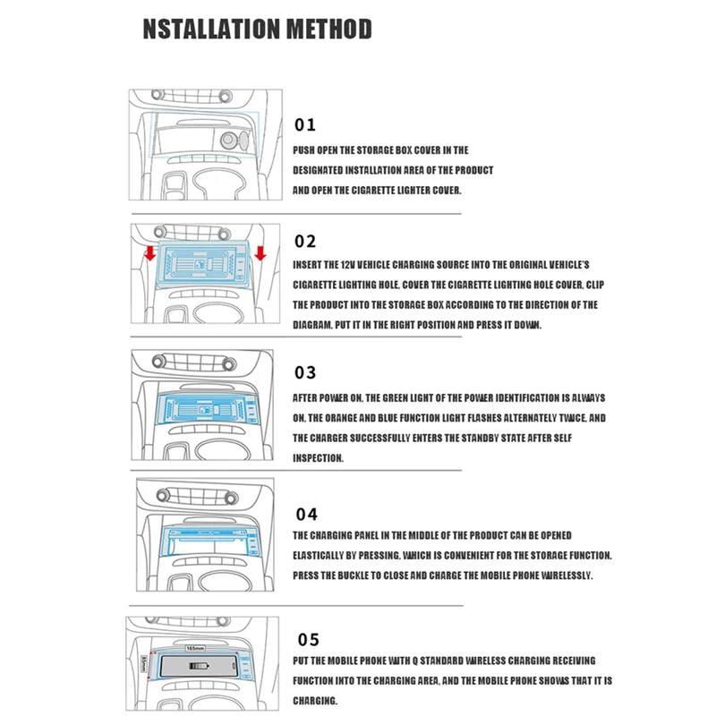 

QI Phone Charger Charging Pad Phone Holder For Buick Regal For Opel Insignia 2017-2022