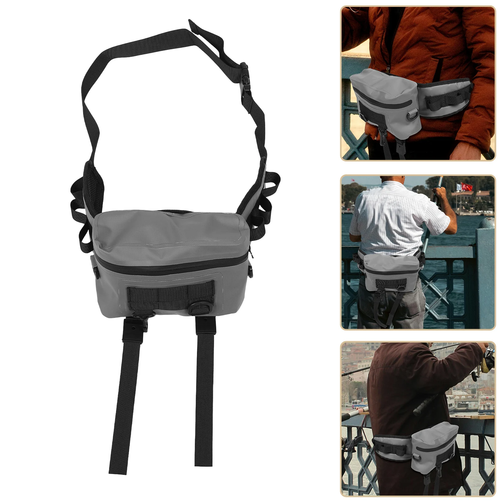 

Outdoor Fanny Pack Fishing Panny Bag Lure Rod Holder Fly Backpack Sling Tackle Backpacks