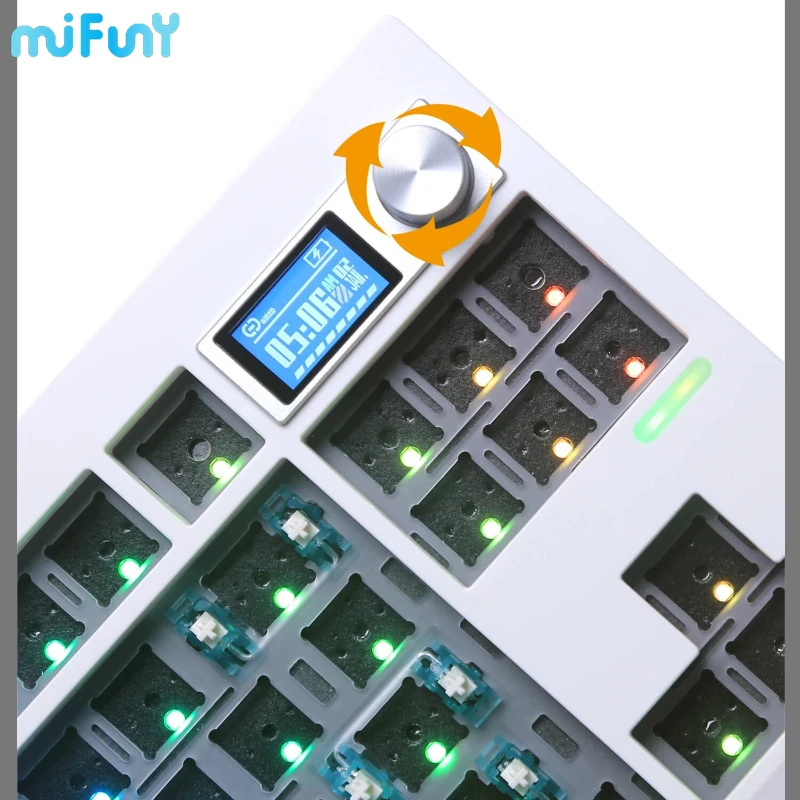 Imagem -03 - Mifuny Gmk87 Kit de Teclado Mecânico sem Fio Tri-mode Hot-swap Rgb Display Screen Junta Personalizada Gaming Teclados