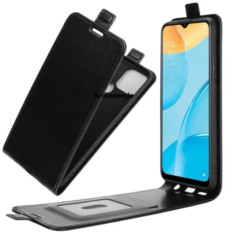 

black guard on for oppo a15 case flip leather cases for oppo a15 vertical wallet leather case shell protector shield