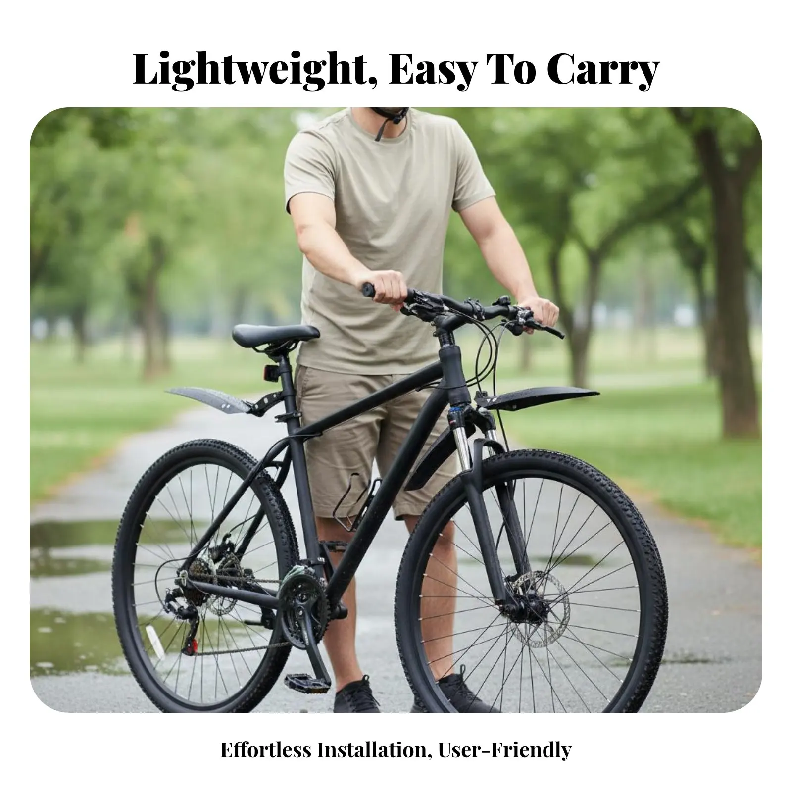 

2 Pieces Mountain Bike Mudguard Set Easy Installation Mountain Bike Fenders Instant Detach Two-Wheeler Mudguards Lightweight