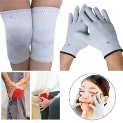 Conductive Silver Fiber Gloves Massage for Face Body Relaxation Electrodes Pads for Meridian Physiotherapy Massager Tens Machine