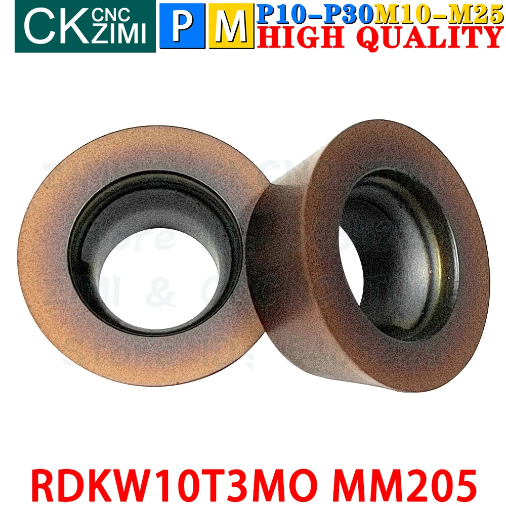 RDKW10T3MO MM205 RDKW 10T3 MO MM205 Insertos de carboneto de faceamento Ferramentas de insertos de fresamento indexáveis RPMT RDMT RDKW10T3 RDKW 10T3 MO CNC Ferramentas de torno de metal para aço inoxidável