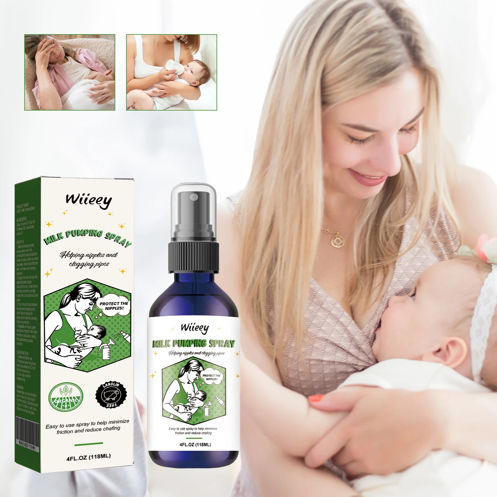 Breast Spray for Breastfeeding, Soothe Lactation Discomfort, Repair & Moisturize Skin, Nursing Breast Care Spray