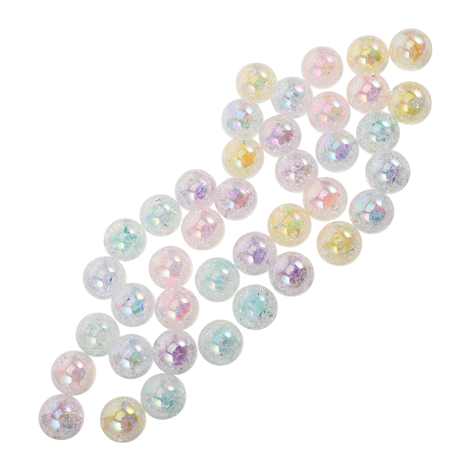 40Pcs Crackle Design Acrylic Round Beads DIY Supplies for Jewelry Making Beads for Keychain Bracelet Crafting DIY Supplies