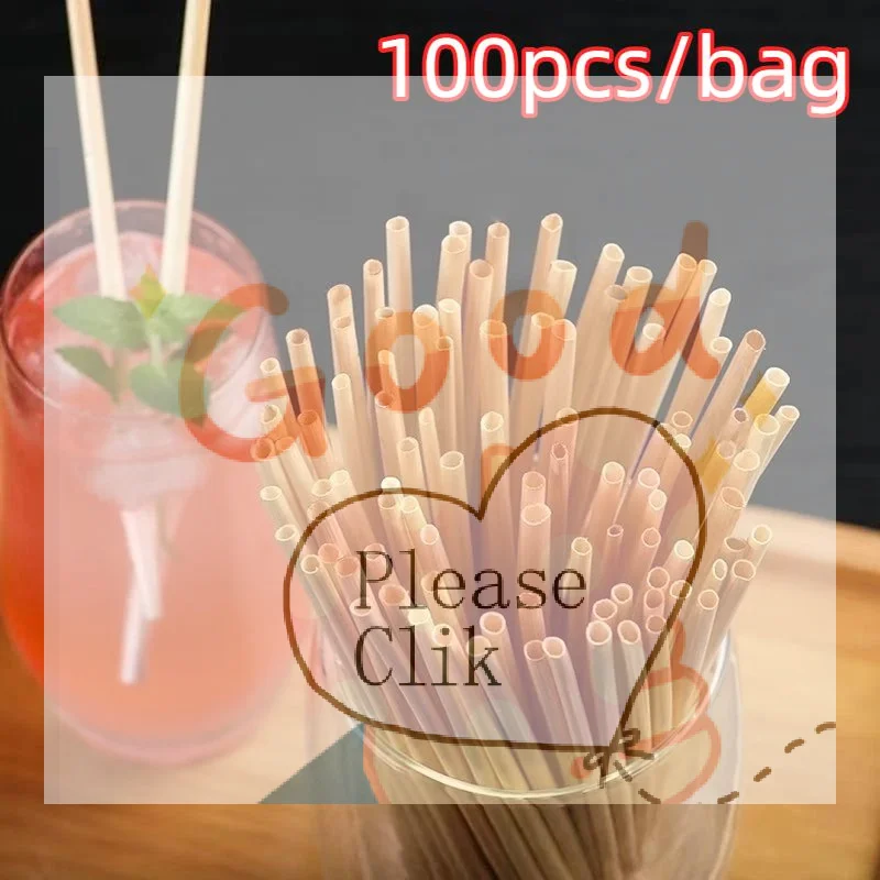【HG】100pcs 20cm Disposable Wheat Straw Eco-Friendly Natural Wheat Drinking Straws Portable Environmentally Straws Bar Accessory