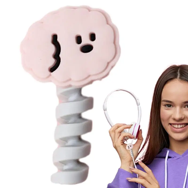 ตัวจัดระเบียบสายชาร์จซิลิโคนสัตว์สำหรับสายชาร์จอุปกรณ์ประหยัดสายไฟน่ารักสำหรับสายชาร์จ USB สีสันสดใส