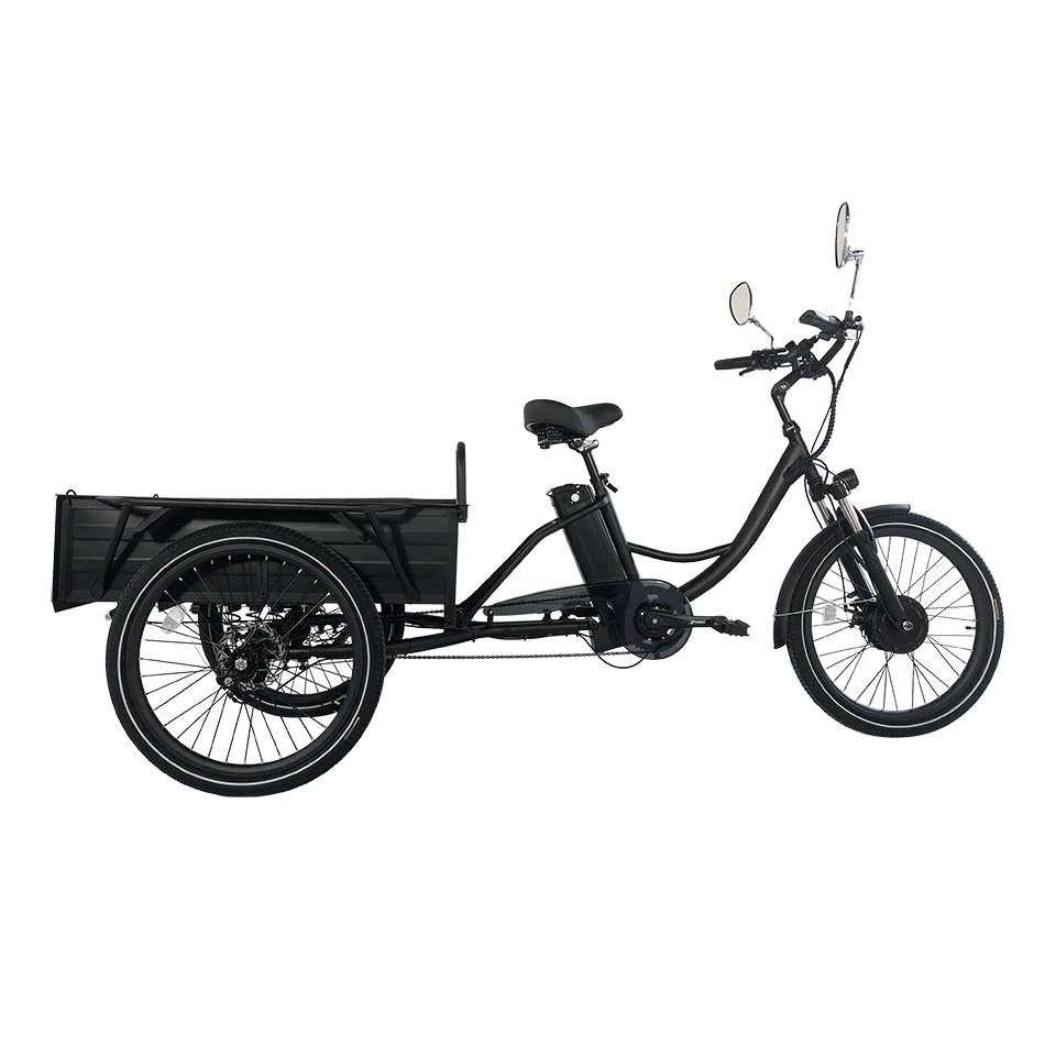 

High quality Cargo Electric Trike Lithium Battery Powered 350W 500W Disc brake 24 Inch Three Wheels Electric Tricycles