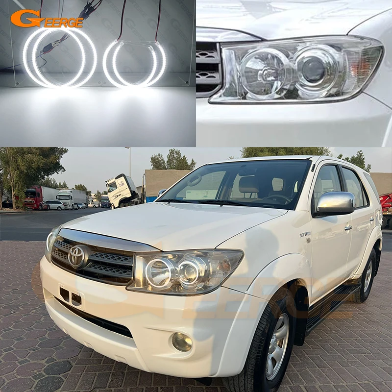 For Toyota FORTUNER 2008 2009 2010 Excellent Ultra Bright SMD LED Angel Eyes Halo Rings Kit Day Light Car Accessories