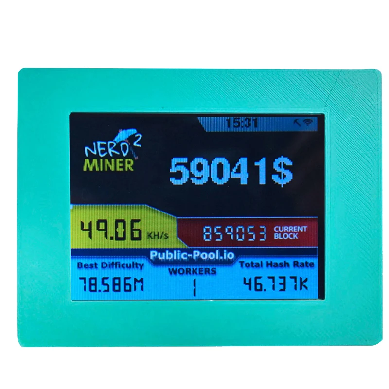 Nerdminer V2 Miner 56KH/S 2.8 Inch LCD Display BTC Lottery Miner Bitcoin Solo Miner Nerd Miner