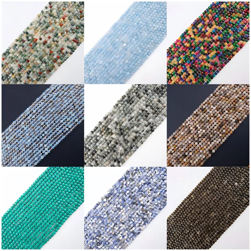 Jewelry Making Store - 4x4mm Faceted round natural stone beads