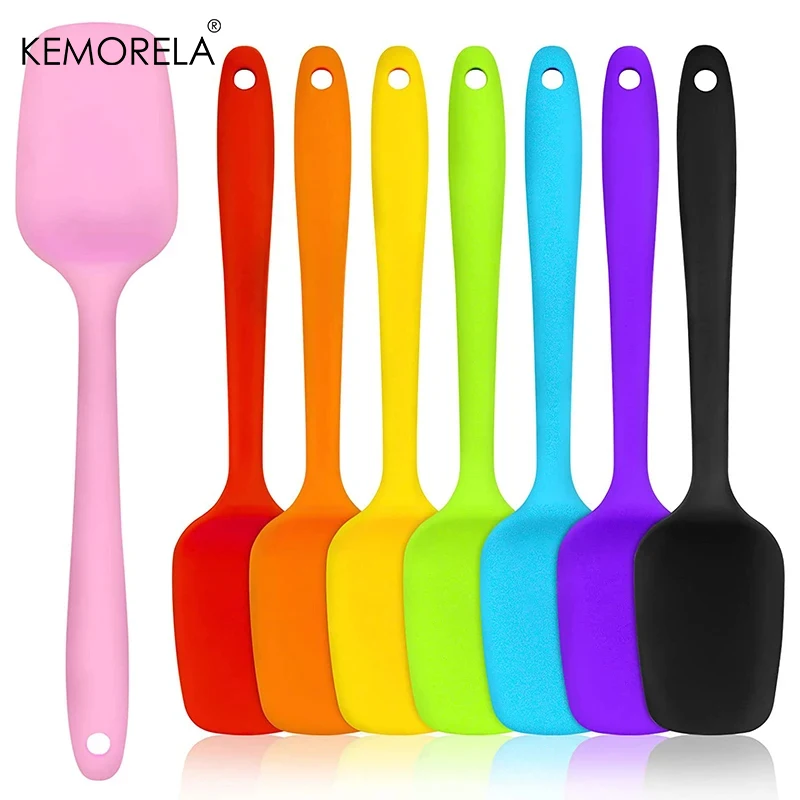 KEMORELA 28Cm Siliconen Spatels Hittebestendige Lepel Spatel Non-Stick Spoonula Flexibele Schrapers kitchen Bakgereedschap