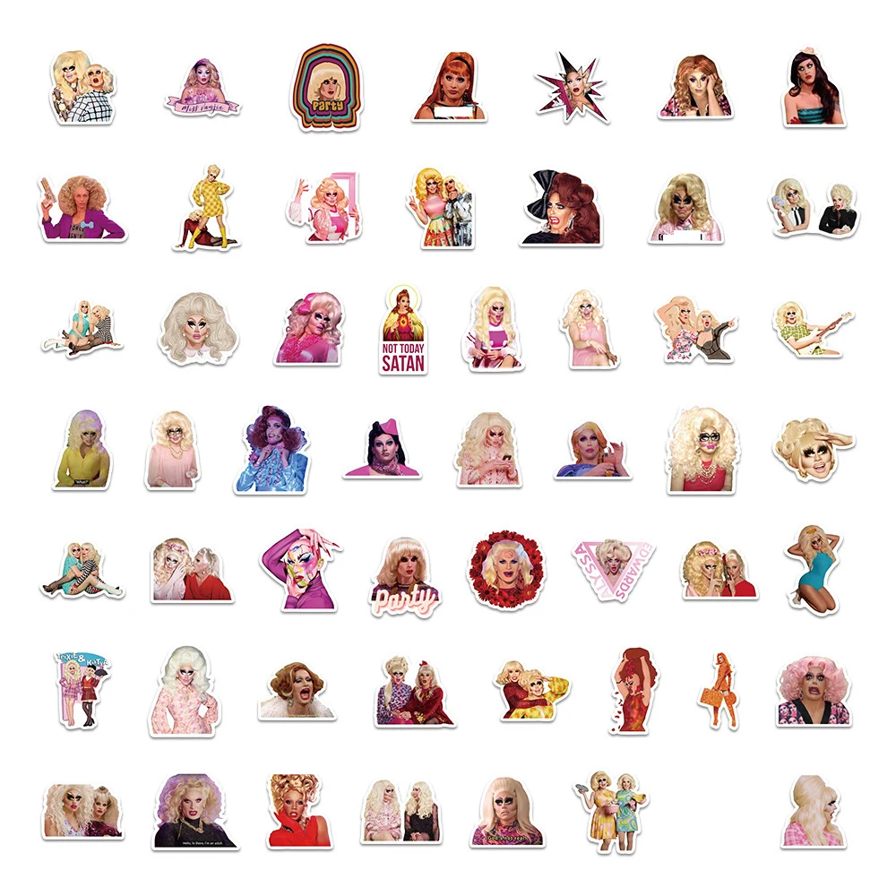 54PCS RuPauls Drag Race TV Show Aufkleber Auto Motorrad Reise Gepäck Gitarre Kühlschrank Laptop DIY Lustige Graffiti Aufkleber Geschenk – Detail 6