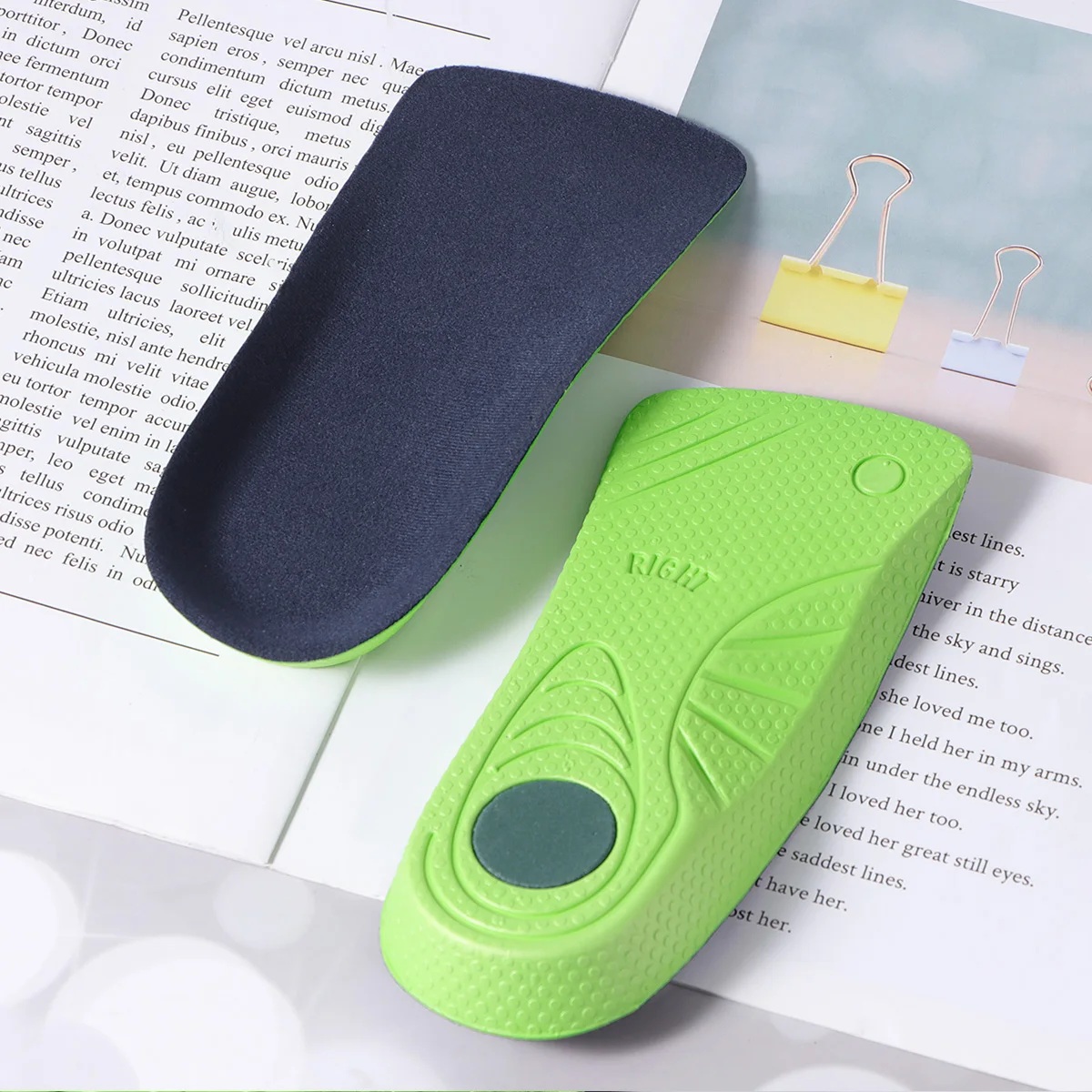 

1Pair Arch Support Insoles Shoes Pads Flat Feet Correction Xl Size Green Stable Neutral Foot Structure Support for Basketball