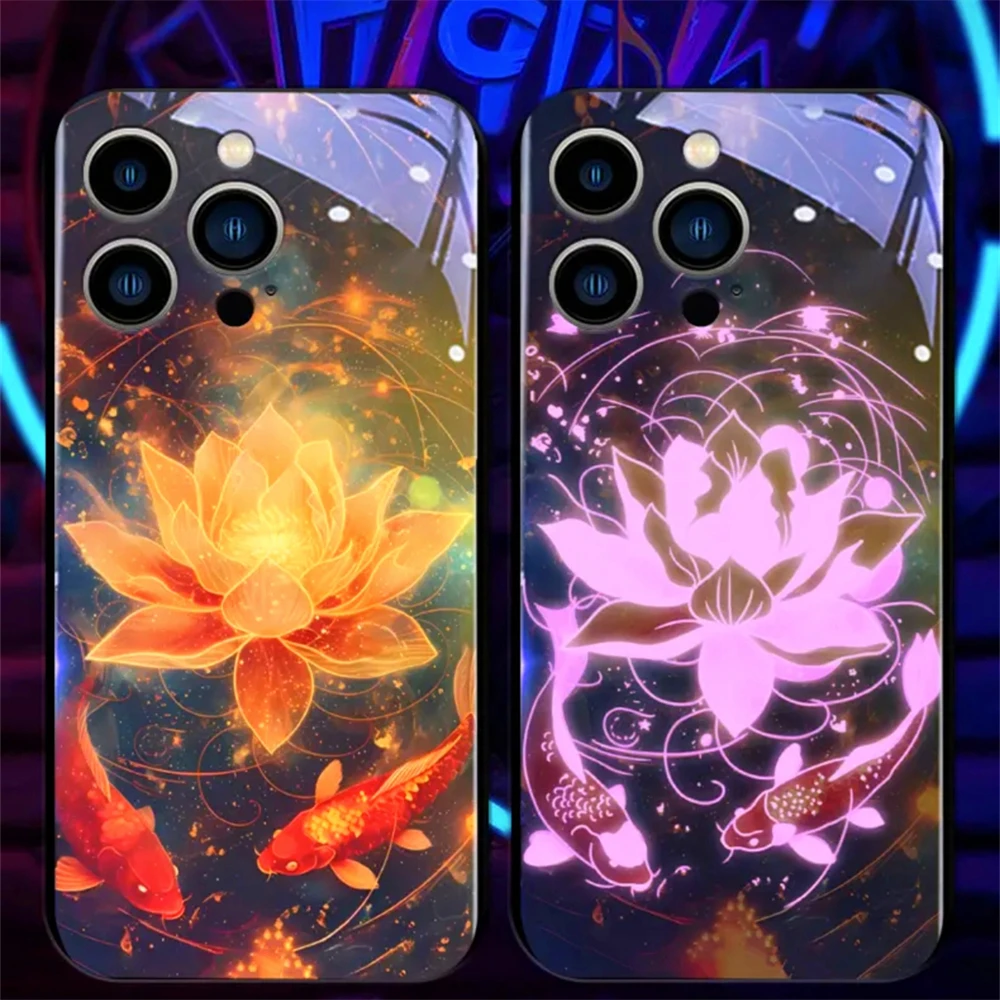 Reine Kristall-Lotus-Design-Handyhülle mit Sound-Musik-Steuerung und LED-Licht für Samsung S26 S25 S24 S23 S22 S21 S20 FE Plus Ultra – Detail 25