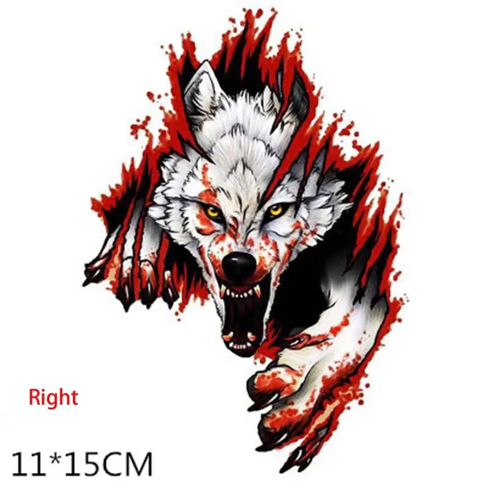 Evil Tooth Tooth Decoration Sticker Creative Marks Headlight Decal Waterproof Angry Wolf Car Sticker Motorcycle Helmet Sticker