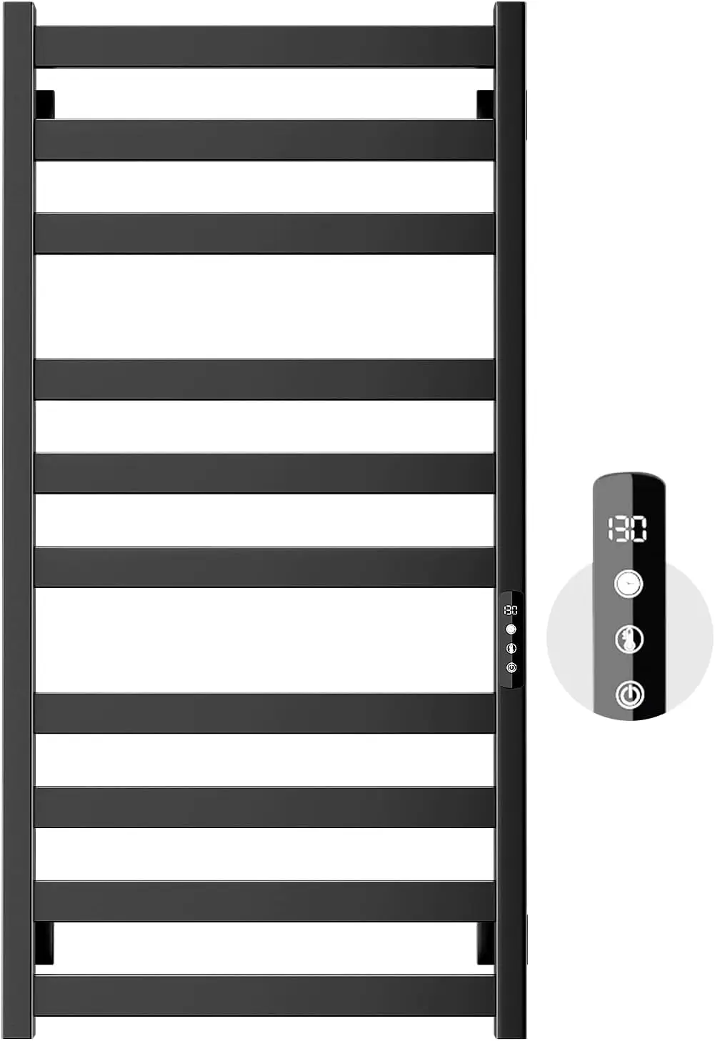 Stainless Steel Towel Warmer Rack for Bathroom -10 Bars Wall Mounted Towel Heater w/ Intelligent Touch Screen Timer,USA