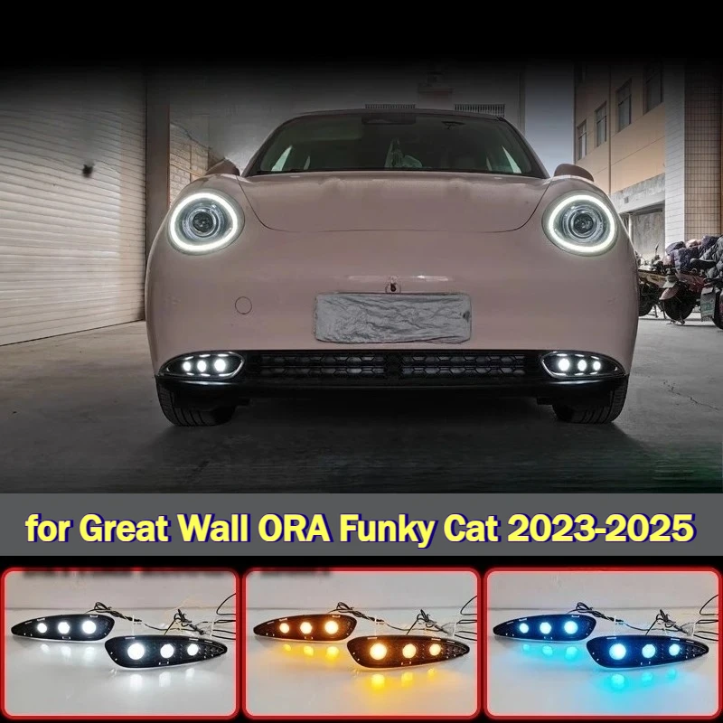 

ДХО для Great Wall ORA Funky Cat 2023-2025: Светодиодные дневные ходовые огни, противотуманные фары, динамические указатели поворота (модификация)
