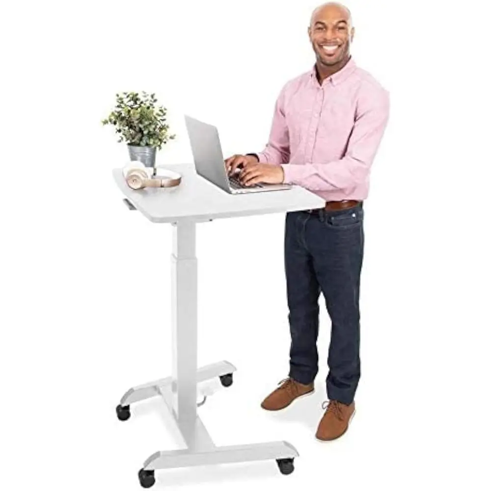 

Регулируемая по высоте подставка для выступлений | Портативная подставка для ноутбука для дома, школы или офиса (белая)