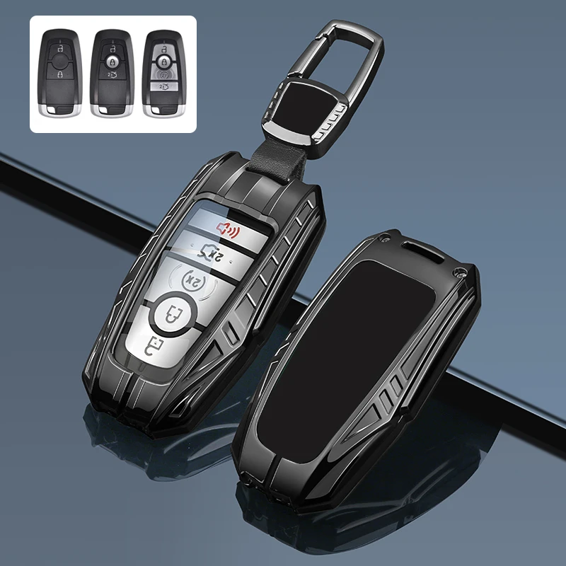 ICAR for Ford Edge Fusion Mustang Explorer F150 F250 F350 Ecosport Smart Car Key Case Zinc Alloy Remote Key Cover Fob Keychain