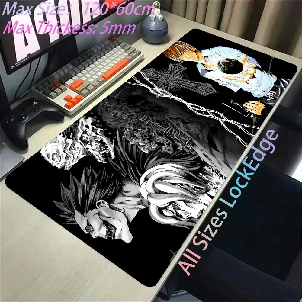 

Death Note XL Anime Mousepad HD Printing Computer Gamers Locking Lock Edge Mouse Pad XXL 900x400mm Keyboard PC Desk Pad