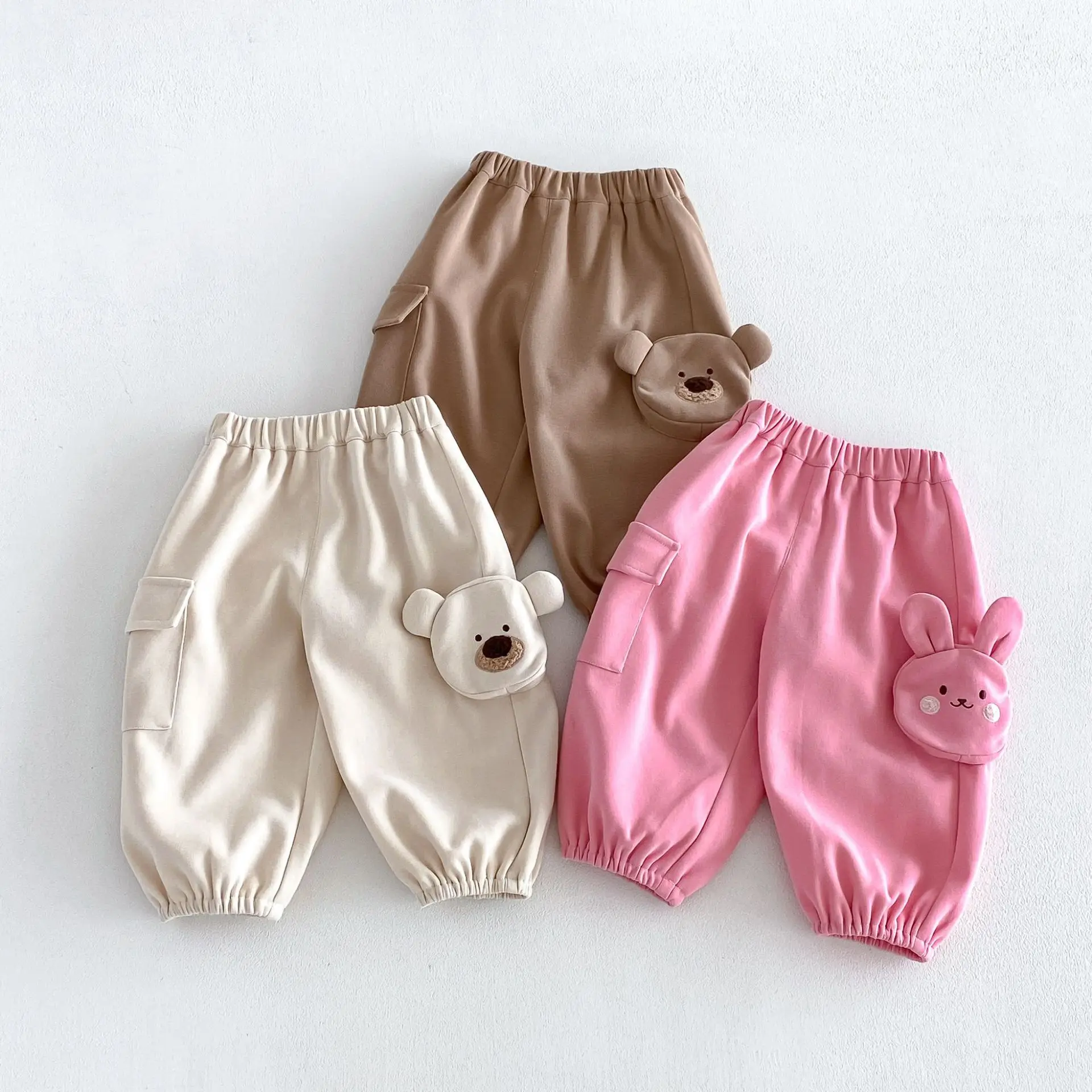 Girls Pants 2026 Spring and Autumn New Children's Clothing Korean Style Girl Baby Fashion Cute Bunch Mouth Knitted Pants