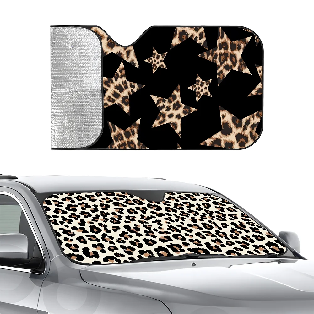 

Fashion Leopard print Car SunShade Summer Car SunShade Windscreen Foldable UV Protection Heat Blocking windshield cover