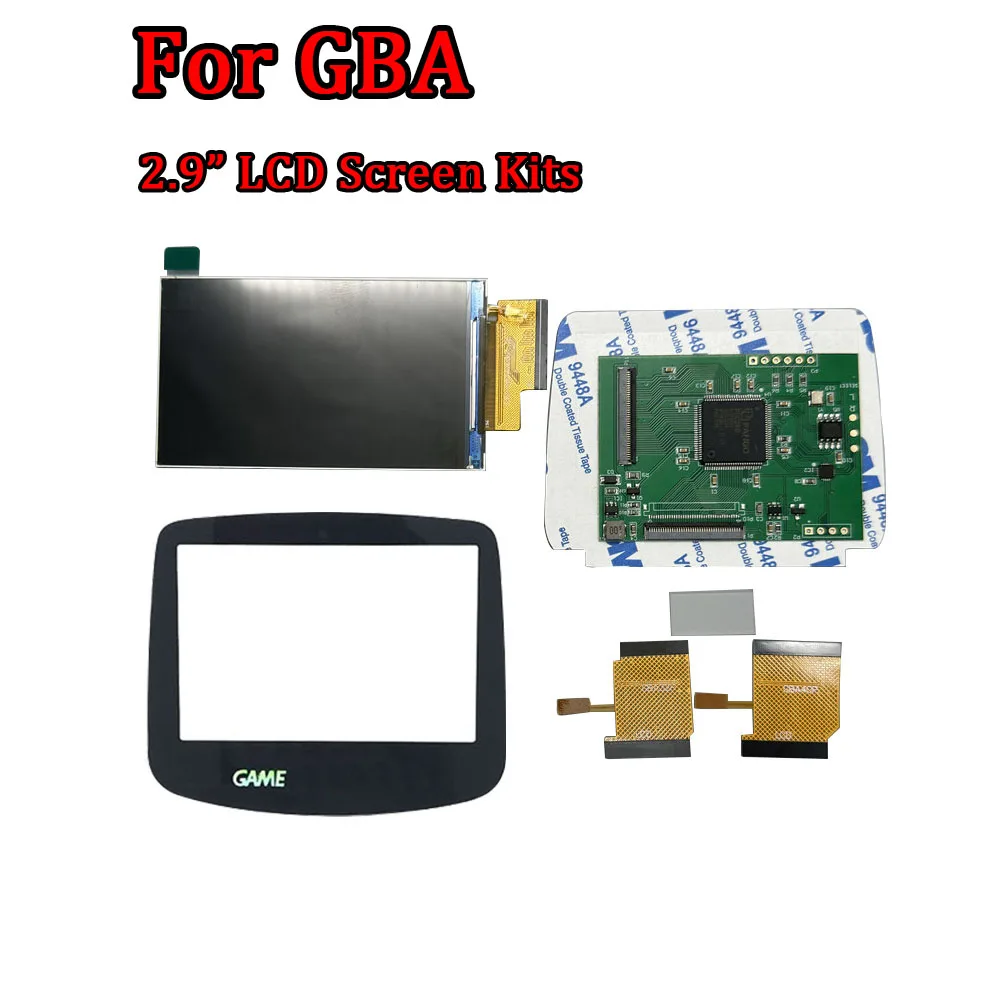 

New 2.9 Inch High Brightness Point-to-Point Display IPS LCD Screen Kits for GameBoy Advance GBA Replacement , Need Not Cut Shell