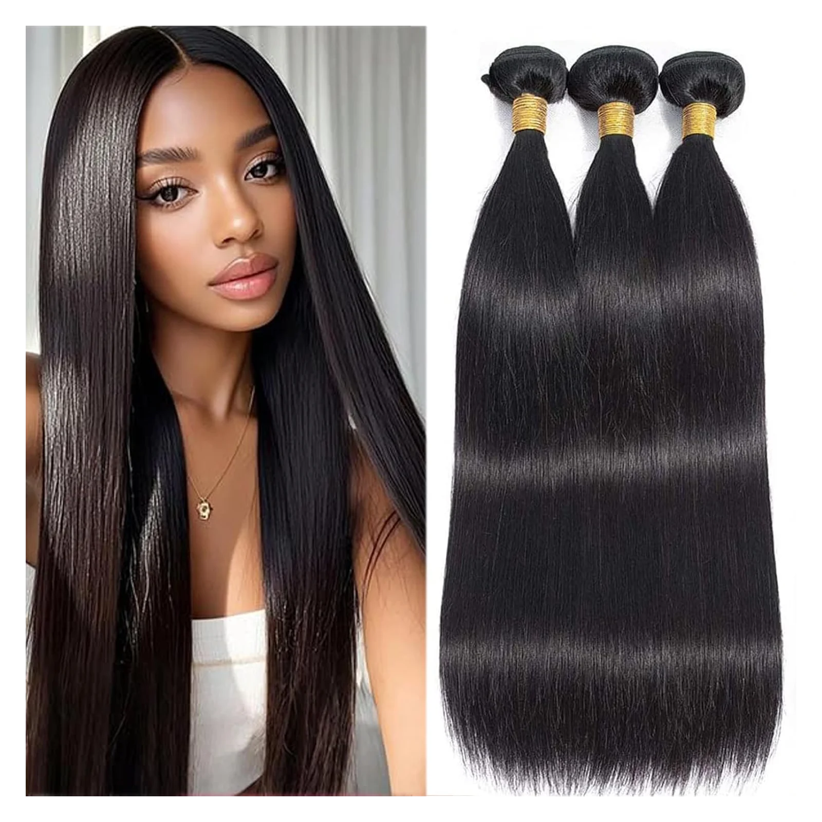 

32inch Bone Straight Human Hair Bundle Brazilian Human Hair 1/3 Bundle Unprocessed Virgin Hair Remy Hair Extensions For Women
