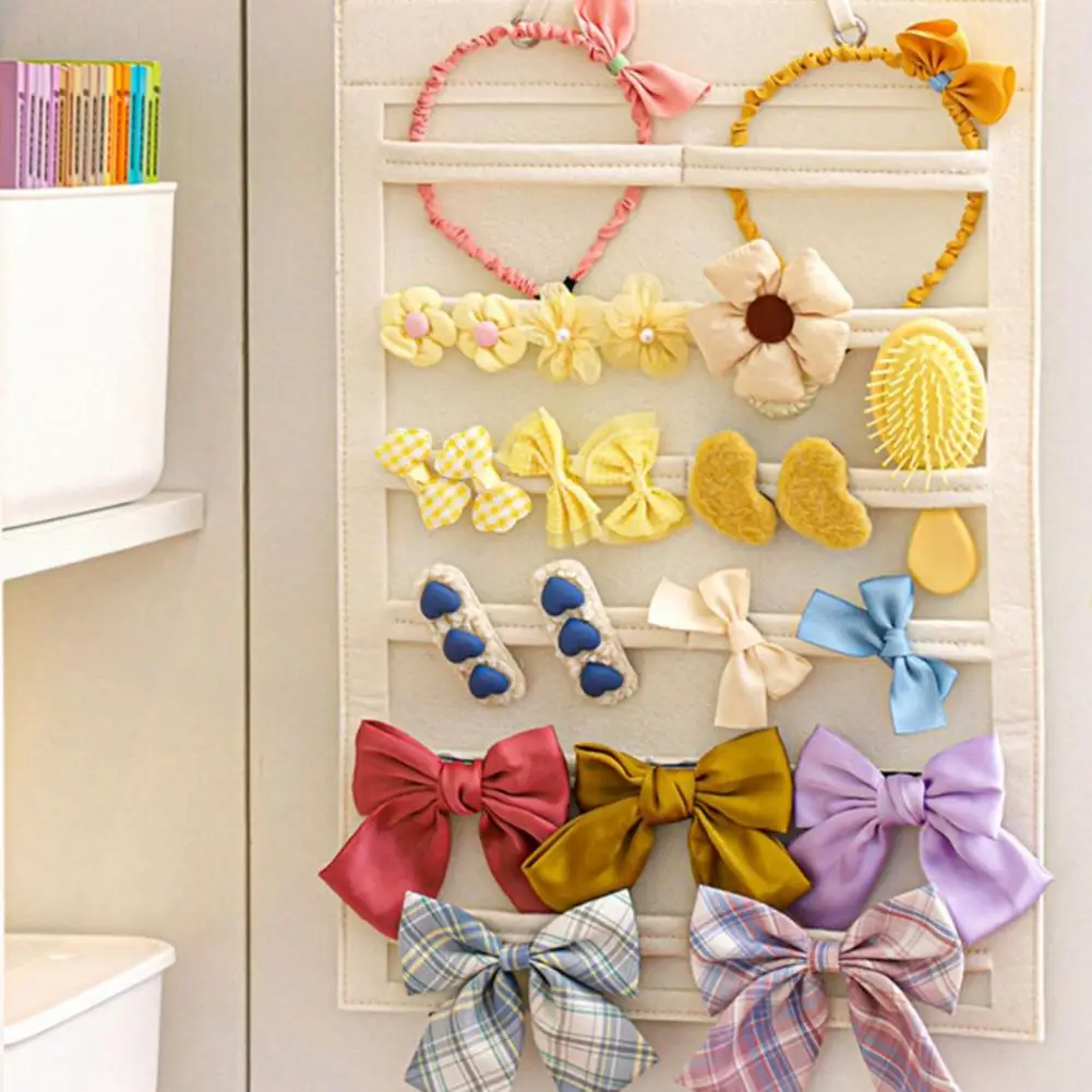 Hair Bows Organizer Wall Hanging Large Capacity Headband Holder Hair Clip Storage Hanger Space Saving Accessory For Girl Room