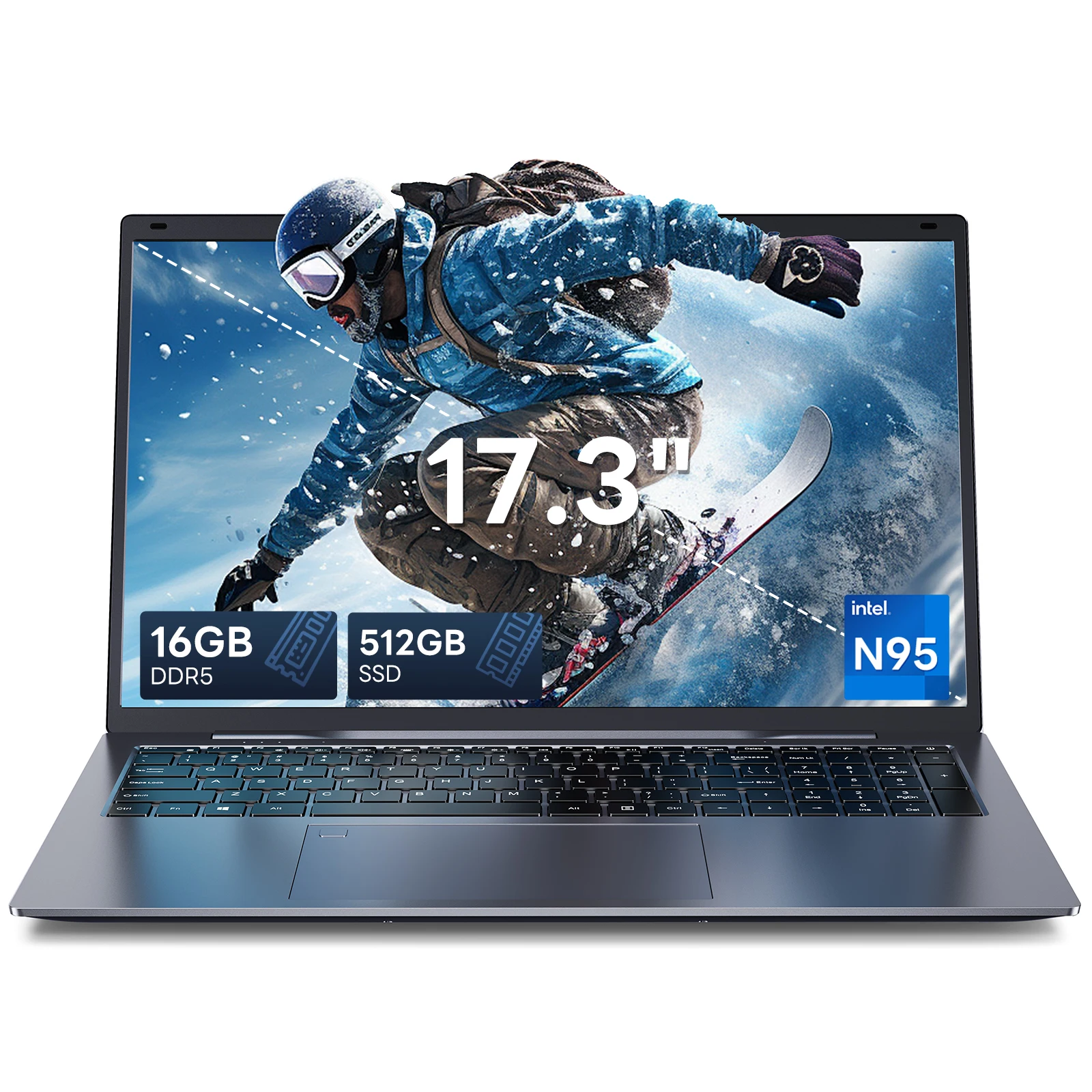 SUXI METABOOK Pro Laptop 17,3" |   Intel N5095 3,2 GHz |   16 GB RAM + 512 GB SSD |   Windows 11Pro |   Fingerabdruck-Entriegelung |   Bluetooth 5.0